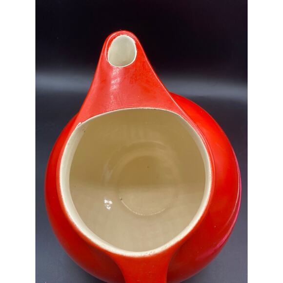 Vintage Universal Cambridge Red Water Juice Ice Tea Pitcher With Ice Lip - Picture 3 of 4